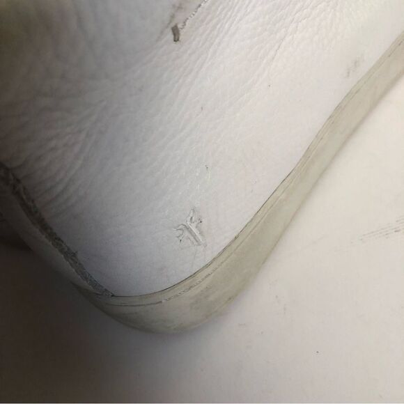 Frye Lena zip platform white leather sneakers with double top zippers woman’s 6 - Picture 6 of 12